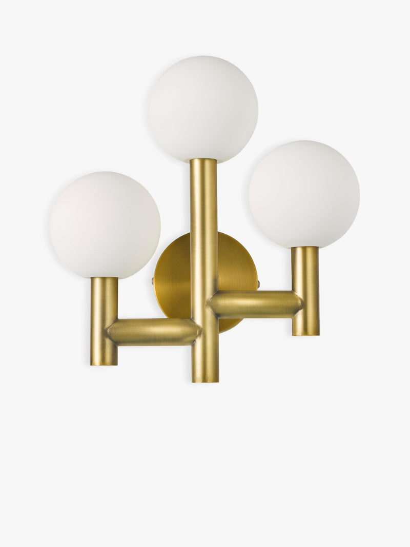John Lewis 3 arm wall light matt gold - British product
