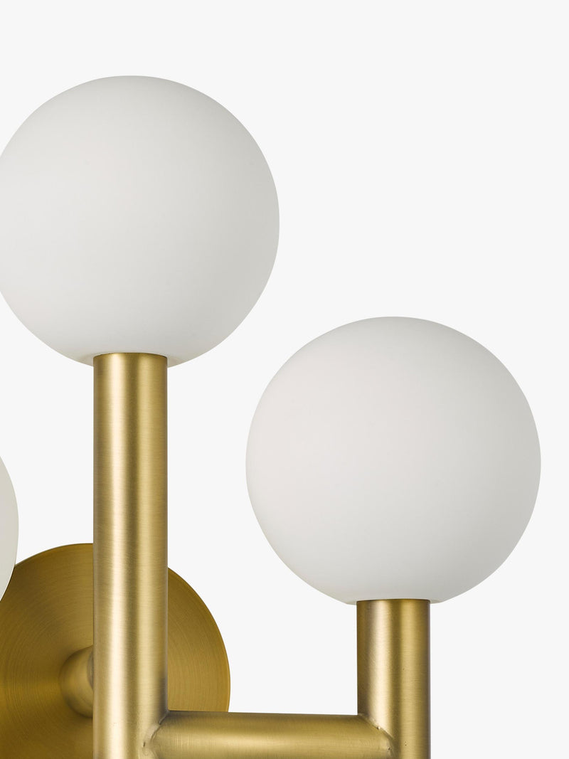 John Lewis 3 arm wall light matt gold - British product