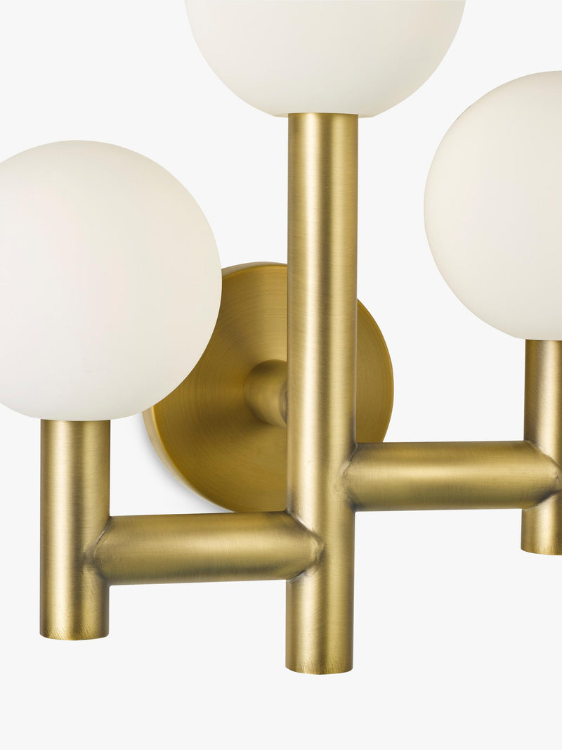 John Lewis 3 arm wall light matt gold - British product