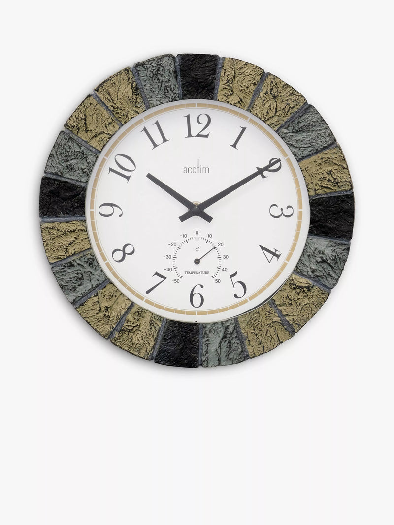 Acctim Bowfell wall clock with thermometer slate 26cm, UK version
