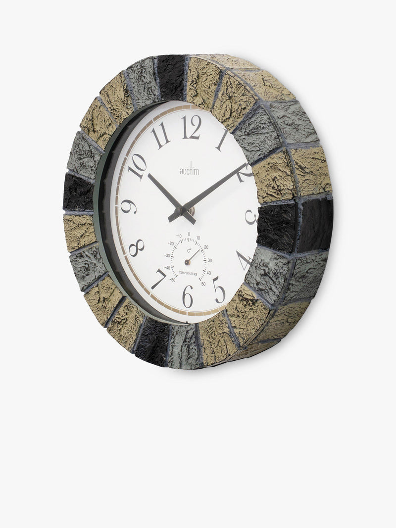 Acctim Bowfell wall clock with thermometer slate 26cm, UK version