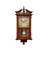 John Lewis Acctim Westbury Radio Controlled Roman Numeral Pendulum Wall Clock, Brown- Buy online at McGrocer