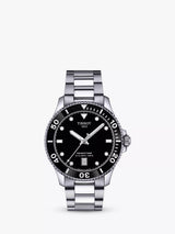 John Lewis Tissot Men's Seastar 1000 Quartz Date Watch 40mm Silver/Black- Buy online at McGrocer