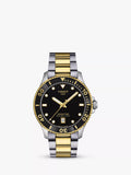 Tissot Seastar 1000 Quartz watch black dial gold-accented bezel (British brand)