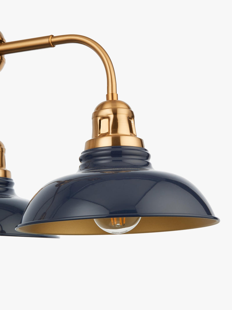 John Lewis Millhouse blue pendant light with three shades, UK version