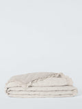 John Lewis chambray stripe reversible quilted bedspread natural - British product