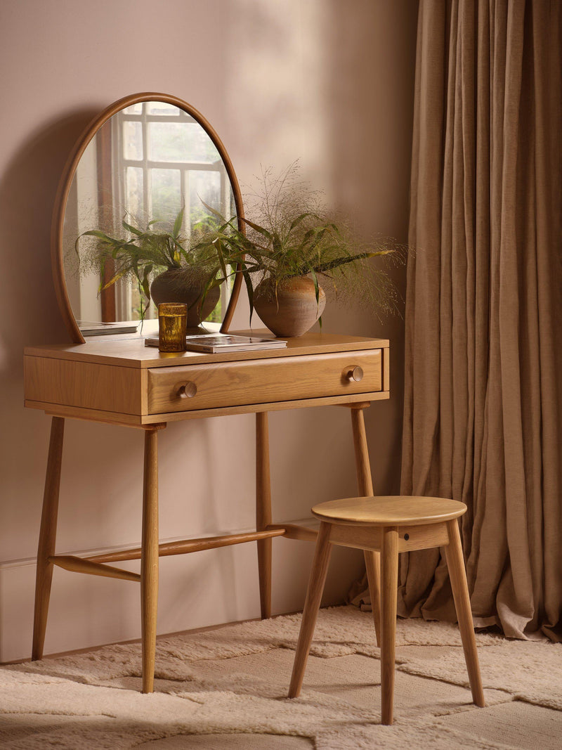 ercol oak dressing table stool, UK version