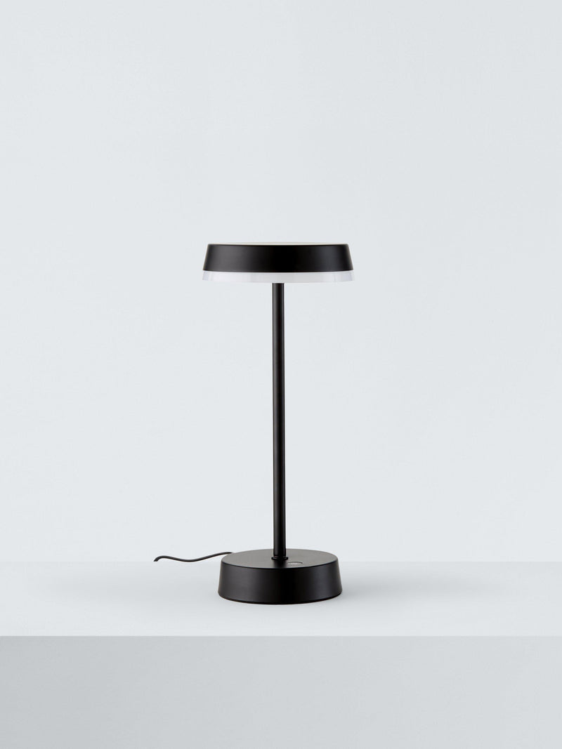 John Lewis Ernie rechargeable LED table lamp black, imported from the UK