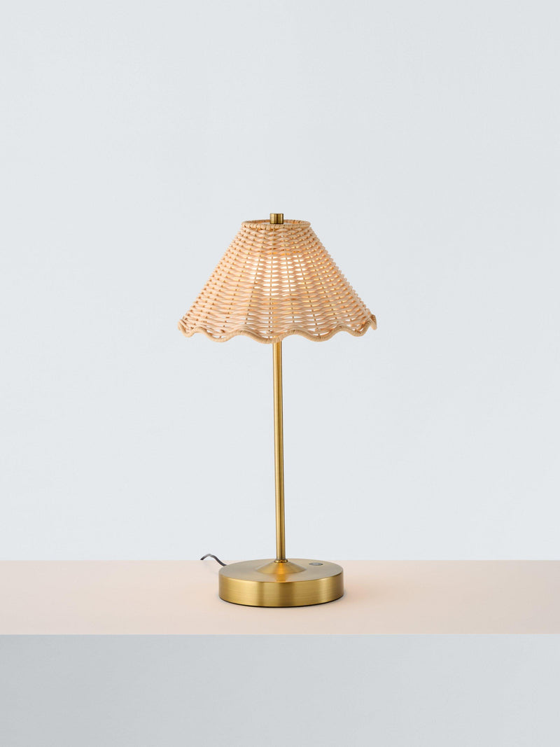 John Lewis Nellie rechargeable rattan table lamp (British brand)