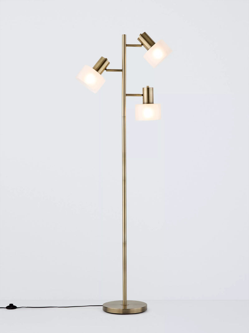 John Lewis Rodos triple floor lamp in antique brass (British brand)