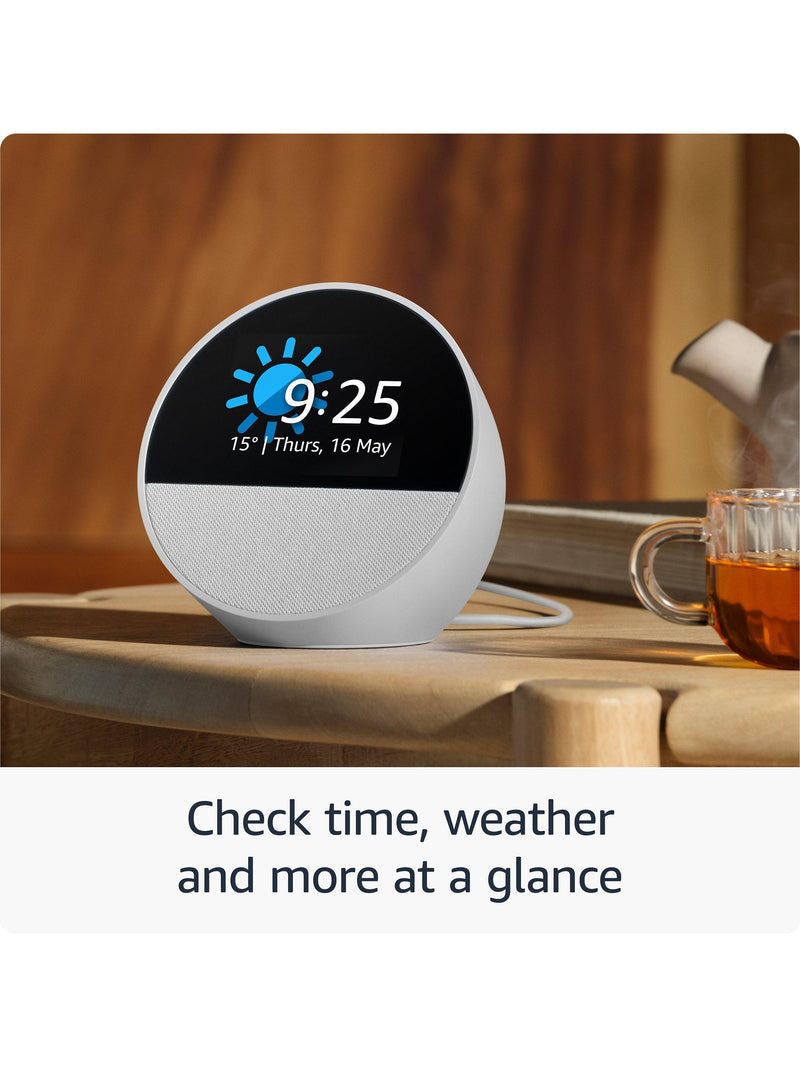 Amazon Echo Spot smart alarm clock 2024 2.8-inch screen, UK version