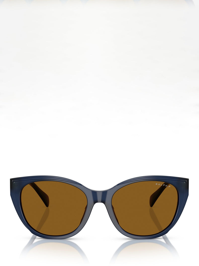 Ralph Lauren polarised round sunglasses shiny transparent blue - British product