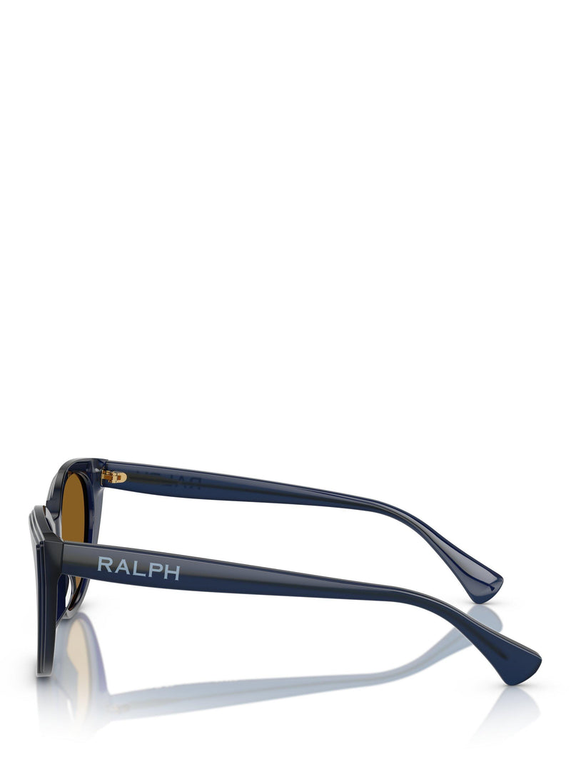 Ralph Lauren polarised round sunglasses shiny transparent blue - British product