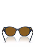 Ralph Lauren polarised round sunglasses shiny transparent blue - British product