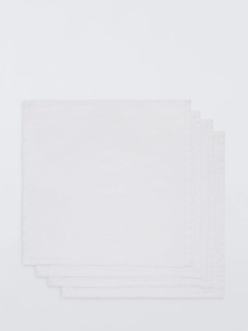 John Lewis cotton linen blend napkins set of 4 white (British brand)