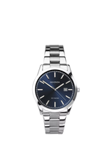 John Lewis Sekonda 1943 Taylor Date Men's Watch, Silver/Blue- Buy online at McGrocer