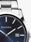 Sekonda men's Taylor date bracelet watch stainless steel blue dial (British brand)