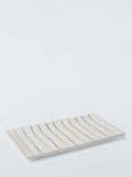 John Lewis Hand Painted Stripe Stoneware Platter Blue 23.3cm, UK version