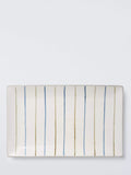 John Lewis Hand Painted Stripe Stoneware Platter Blue 23.3cm, UK version