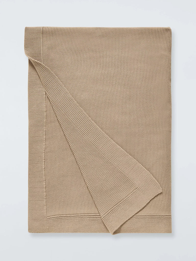 John Lewis Rye Plain Knit Throw