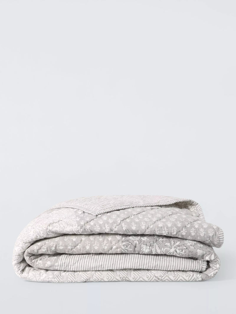 John Lewis block printed patchwork quilt king size, imported from the UK