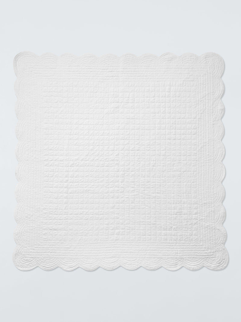 John Lewis scallop cotton quilt white king size, UK version