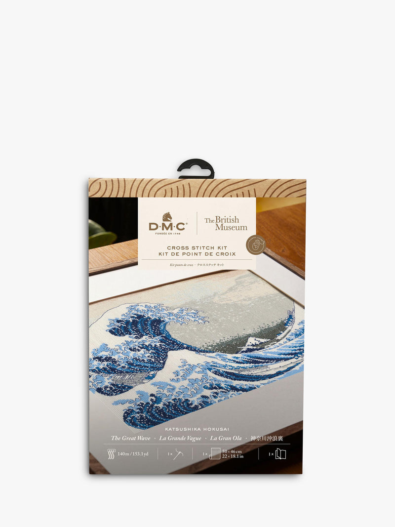 DMC Katsushika Hokusai Great Wave cross stitch kit - British product