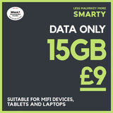 Argos SMARTY 15GB 30 Day Pay As You Go Data Only SIM Card- Buy online at McGrocer
