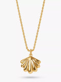 Edge of Ember gold shell locket necklace with rope chain, UK version
