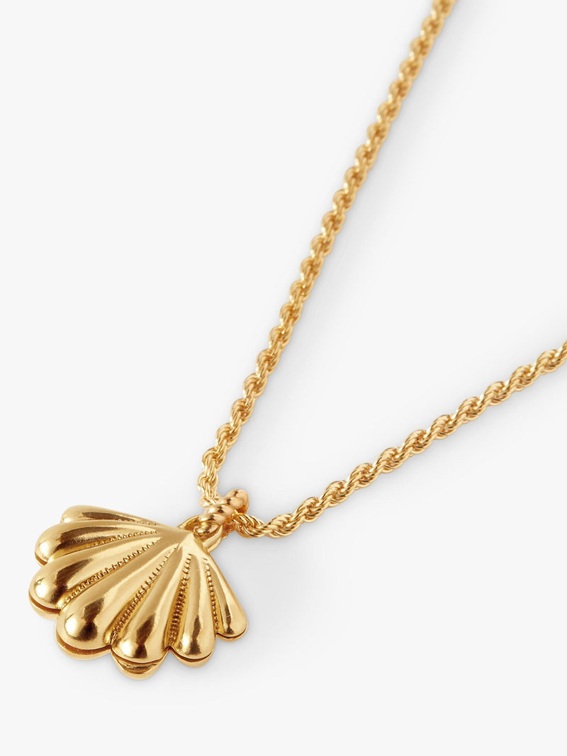 Edge of Ember gold shell locket necklace with rope chain, UK version