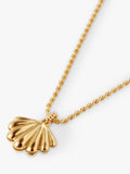 Edge of Ember gold shell locket necklace with rope chain, UK version