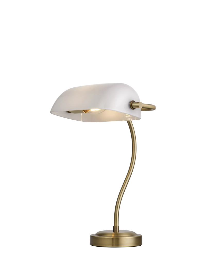 John Lewis bankers table lamp white brass, UK version