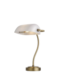 John Lewis bankers table lamp white brass, UK version