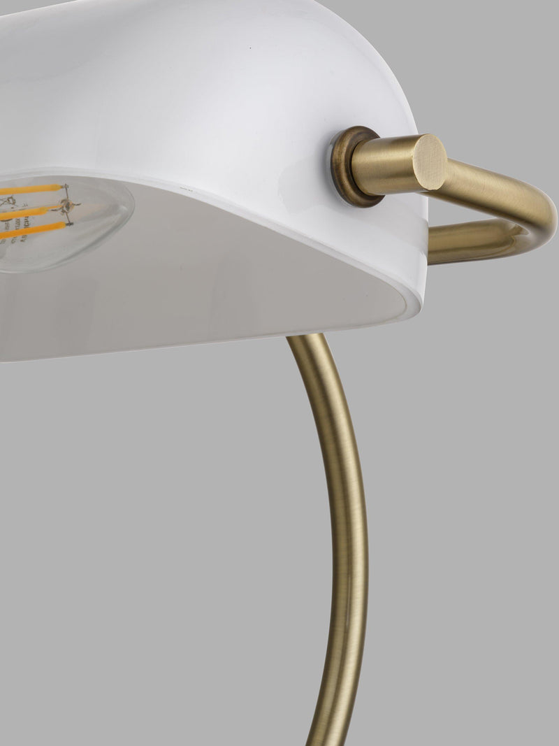 John Lewis bankers table lamp white brass, UK version