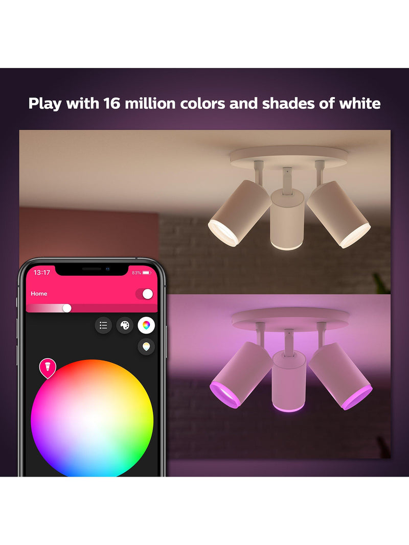 Philips Hue Fugato white 3-light smart ceiling spotlight (British brand)