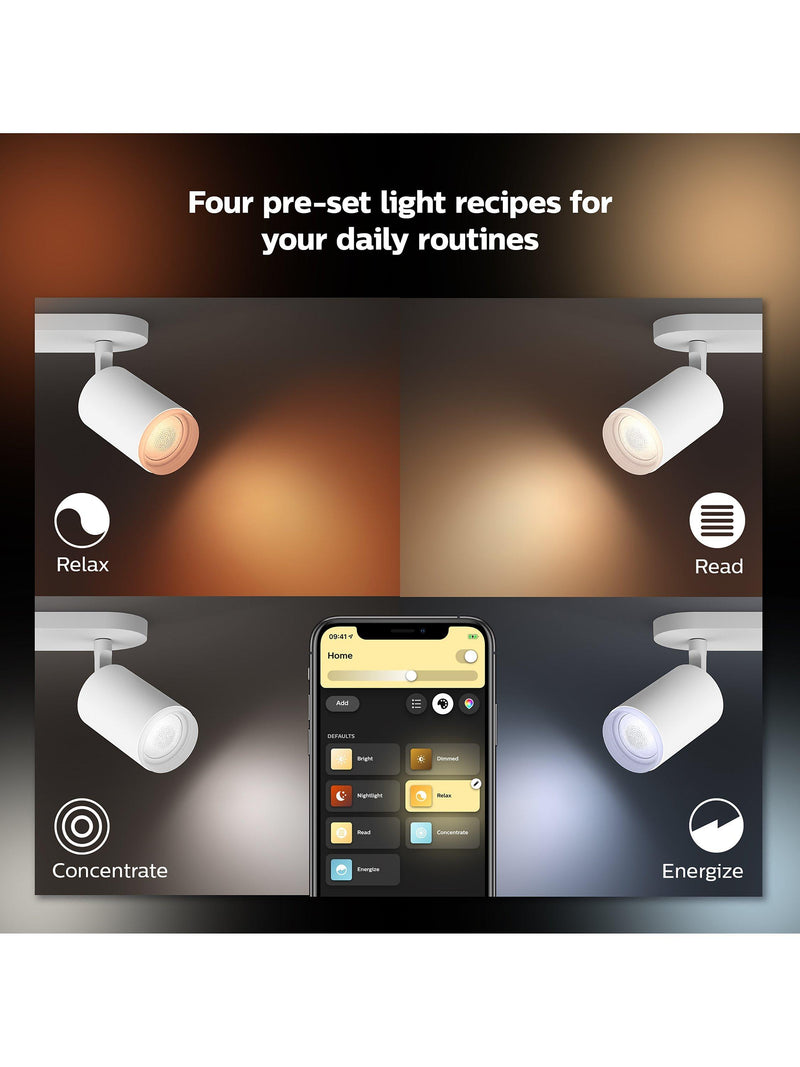 Philips Hue Fugato white 3-light smart ceiling spotlight (British brand)