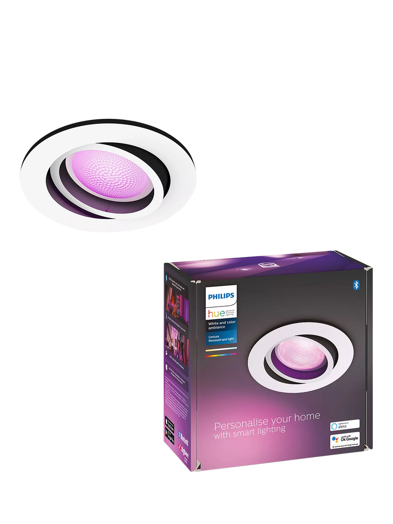 Philips Hue Centura recessed spotlight white finish 9cm, imported from the UK