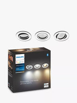 John Lewis Philips Hue White Ambience Milliskin Smart Spotlight, White, Pack of 3- Buy online at McGrocer