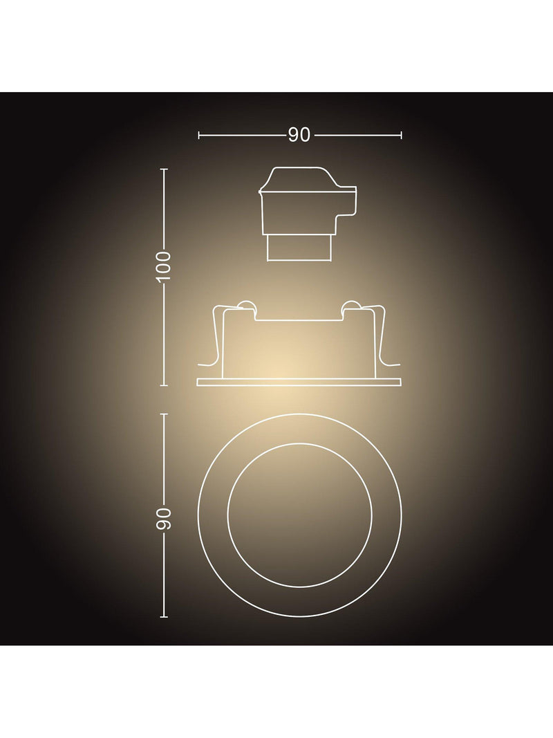 Philips Hue White Ambiance Milliskin Extension smart recessed spotlight (British brand)