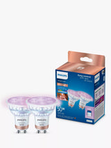 John Lewis Philips Smart LED GU10 Colour Light Bulb Pack of 2- Buy online at McGrocer