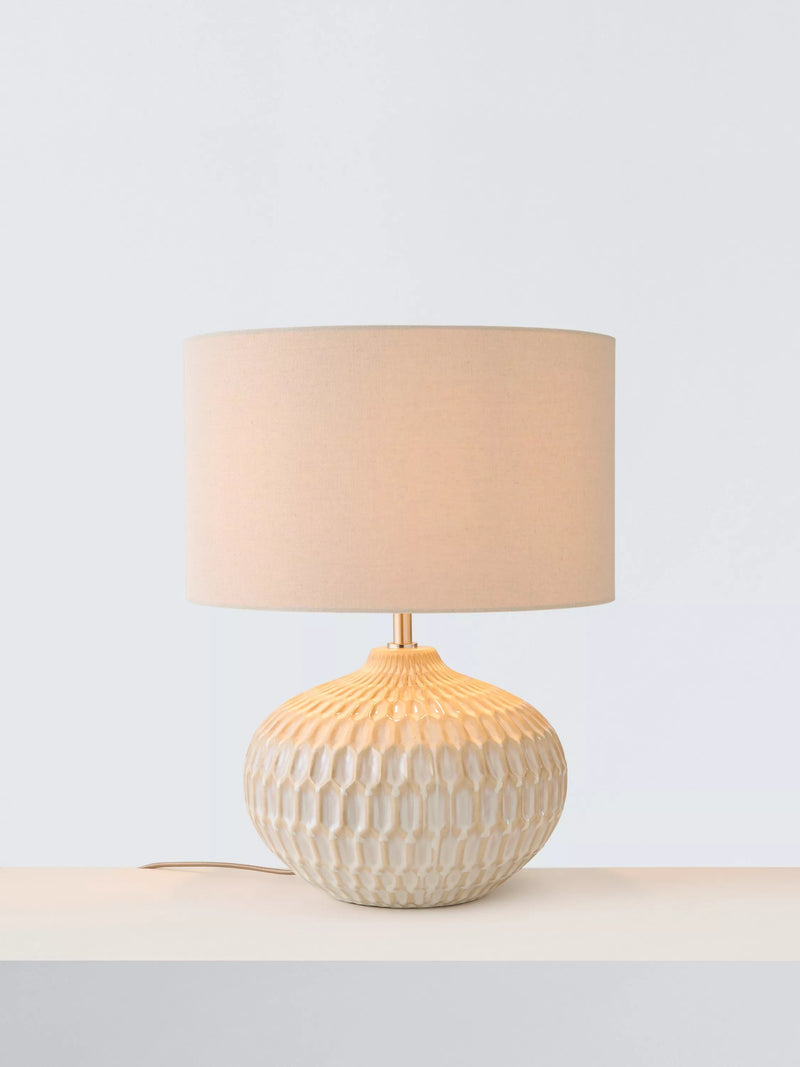 John Lewis textured ceramic table lamp white wash (British brand)