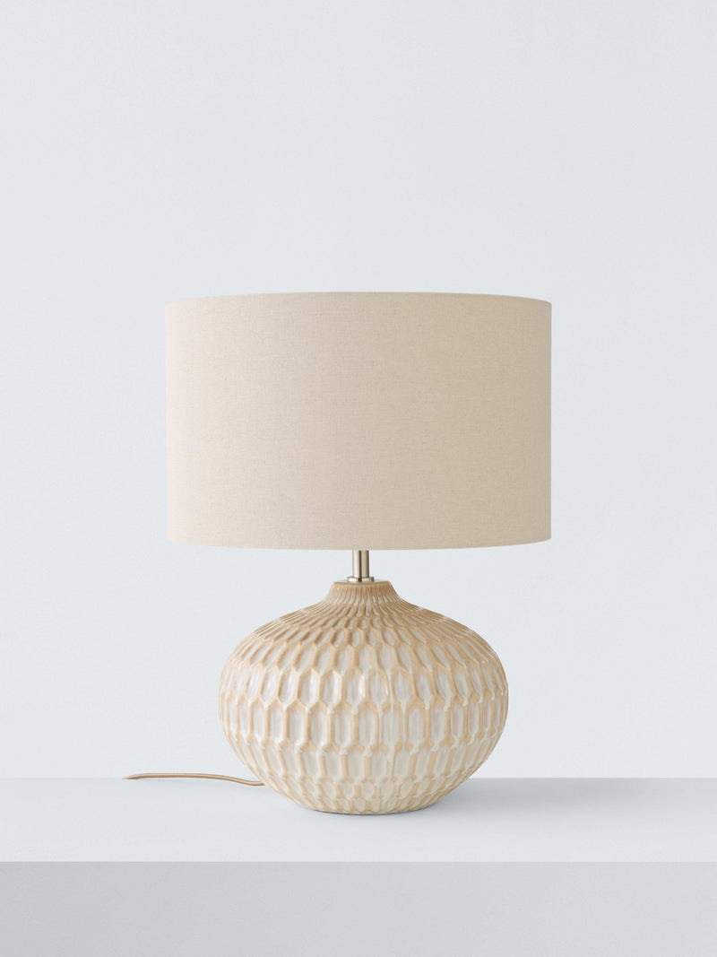 John Lewis textured ceramic table lamp white wash (British brand)
