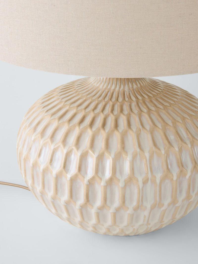 John Lewis textured ceramic table lamp white wash (British brand)