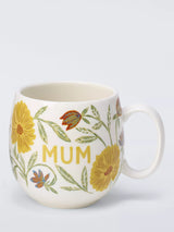 John Lewis John Lewis Floral 'Mum' Fine China Mug, Yellow/Multi, 560ml- Buy online at McGrocer