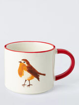 John Lewis John Lewis Robin Stoneware Mug, Red/Multi, 349ml- Buy online at McGrocer