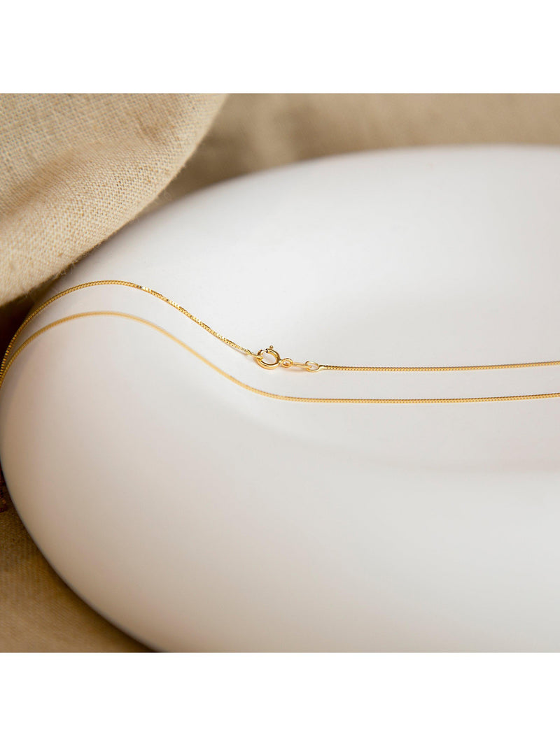IBB 18ct yellow gold Venetian box chain necklace 46cm (British brand)