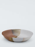 Stoneware Pasta Bowl with Dipped Reactive Glaze, 22 cm, Unique Pattern