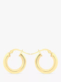 IBB 18ct yellow gold polished creole earrings (British brand)