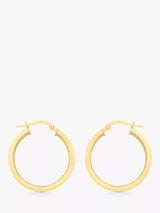 John Lewis IBB 18ct Yellow Gold Square Tube Round Creole Earrings- Buy online at McGrocer