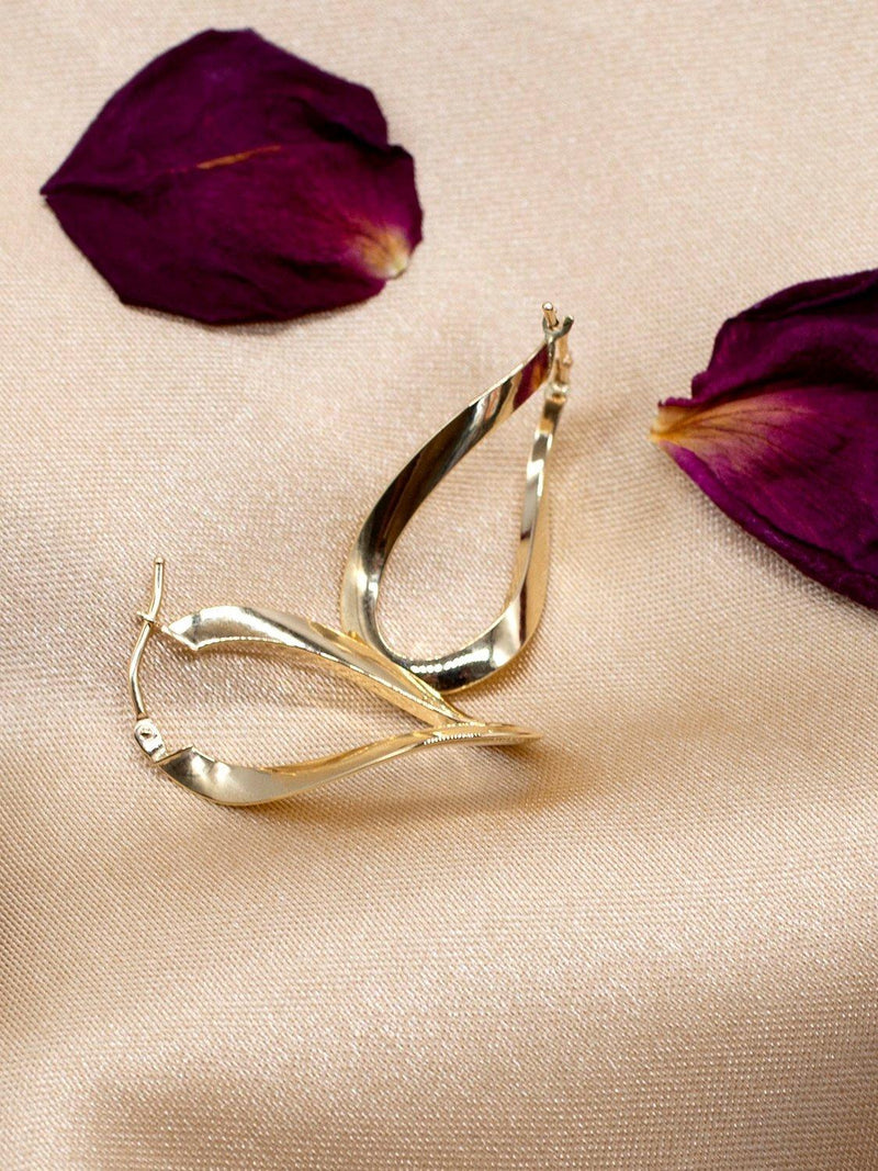IBB 18ct yellow gold Figure 8 creole earrings - British product